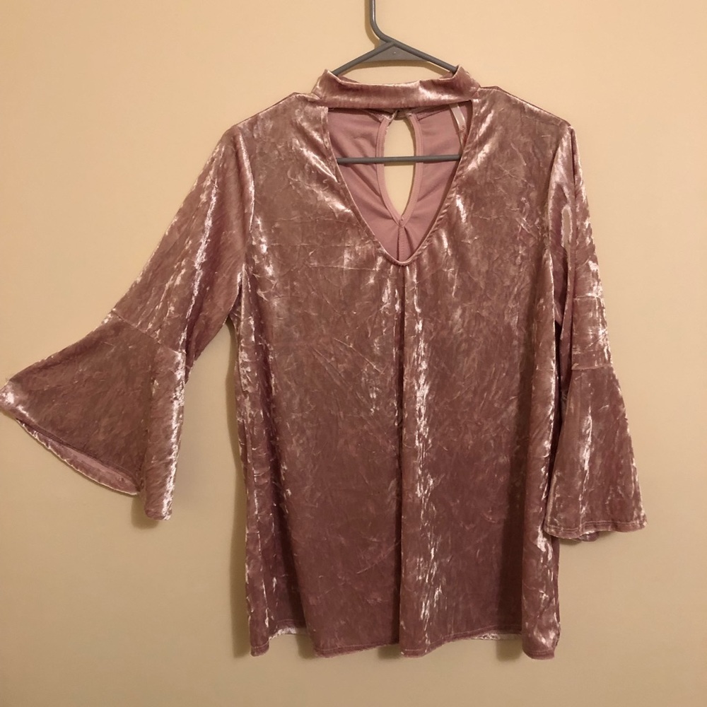 Beautiful pale pink crushed velvet My Story top